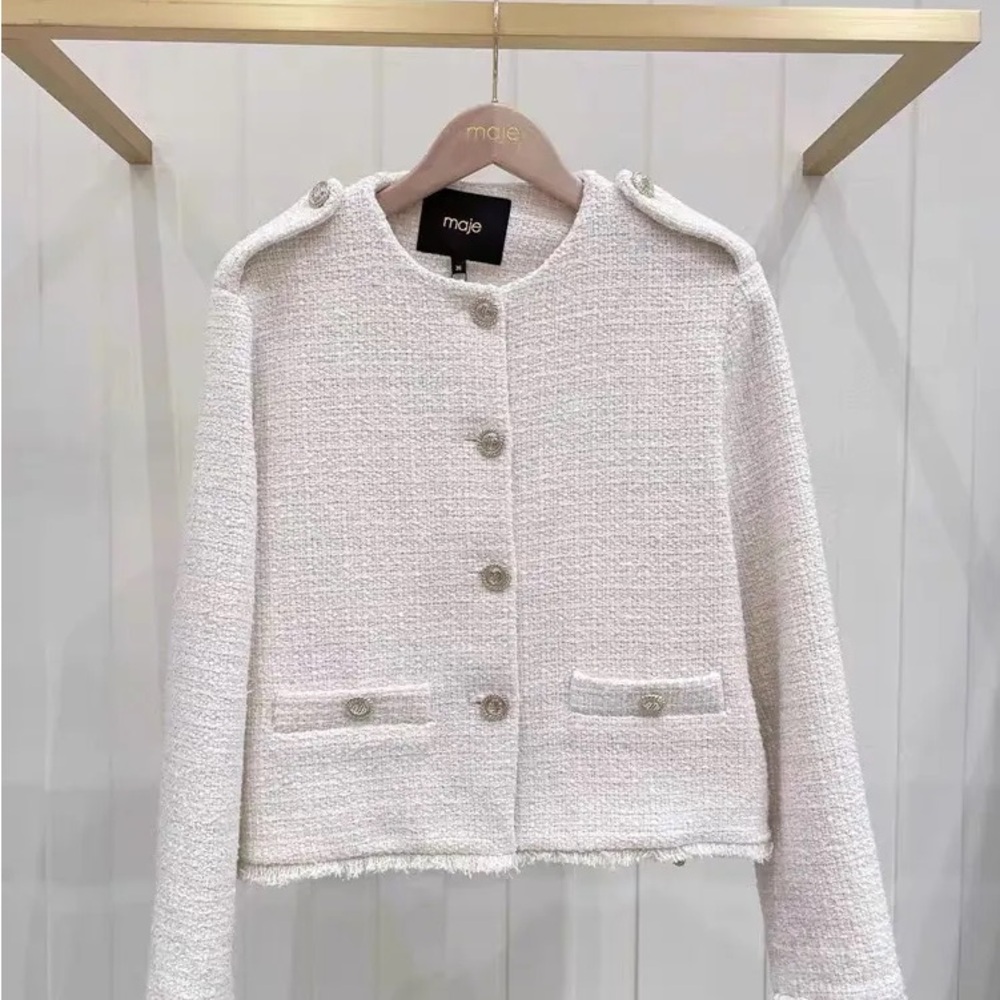 Maje White Tweed Jacket